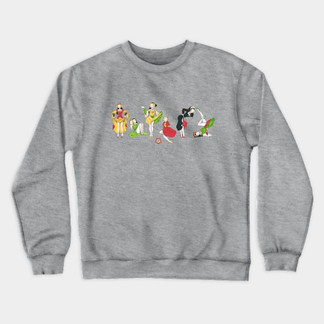 Tudor Pin-ups Crewneck Sweatshirt by Joyia M